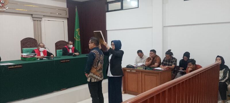 Saat sidang gugutan media digelar di PN Palembang, Senin (31/8/2026)