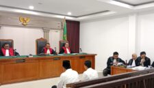 Suasana persidangan di PN Tipikor Palembang saat tim penasihat hukum menyampaikan nota pembelaan (pledoi) dalam sidang, Senin (31/8/2026).