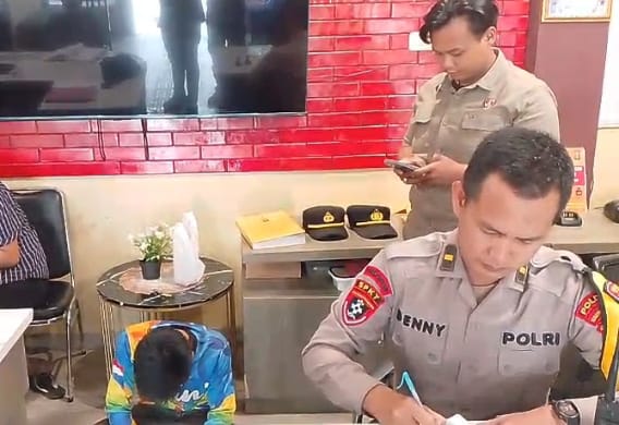 Pelaku saat diamankan Kepolisian 