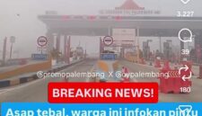 Tol Palembang sempat buka tutup akibat kabut asap. Foto: tangkapan layar akun Instagram @oypalembang.