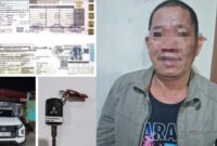 Pelaku beserta barang bukti saat diamankan. Foto: dokumen polisi.
