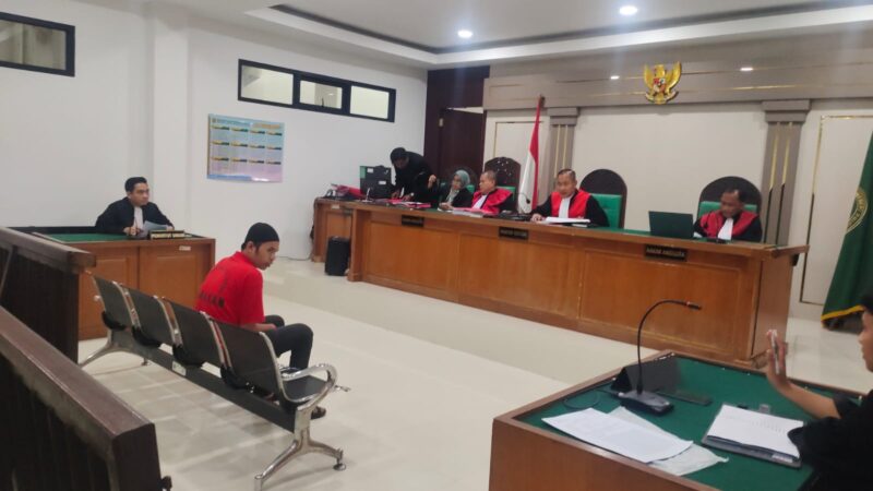 Saat terdakwa dihadirkan disidang PN Palembang, Selasa (8/9/2026)
