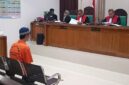 Saat majelis hakim menjatuhkan vonis terdakwa Basaruddin di sidang PN Palembang, Selasa (8/9/2026)