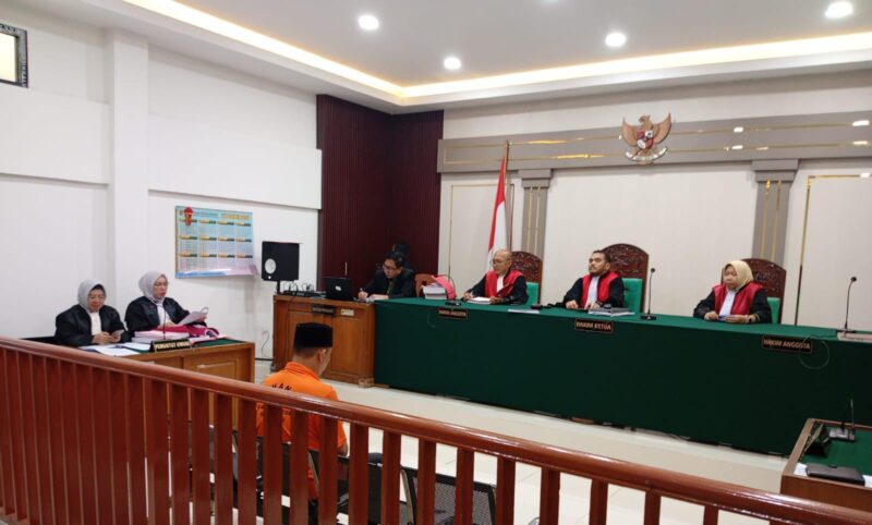 Saat JPU bacakan tuntutan pidana Fernando disidang PN Palembang, Kamis (10/9/2027)