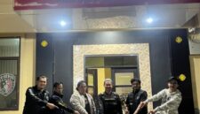 fhoto (istmewa) : polres pagar alam amankan pelaku penusukan yang menewaskan seorang pemuda meninggal dunia