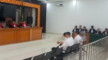 Saat majelis hakim membaca putusan terhadap empat Terdakwa disidang Tipikor PN Palembang, Kamis (17/9/2026)