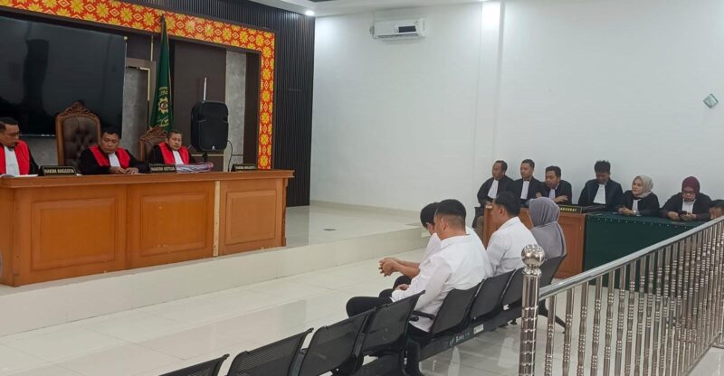 Saat majelis hakim membaca putusan terhadap empat Terdakwa disidang Tipikor PN Palembang, Kamis (17/9/2026)
