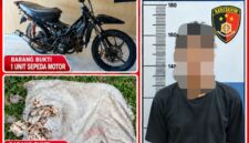 Tersangka beserta barang bukti saat diamankan. Foto: dokumen polisi.