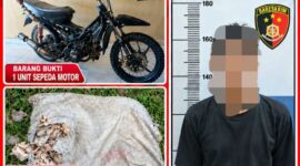 Tersangka beserta barang bukti saat diamankan. Foto: dokumen polisi.