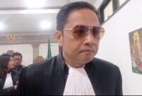 Saat tim kuasa hukum kedua terdakwa , Dr Darmadi Djufri SH MH ditemui di PN Tipikor Palembang, Senin (21/9/2026)