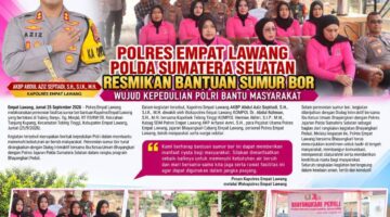 Polres Empat Lawang Resmikan Sumur Bor, Bantu Warga Penuhi Kebutuhan Air Bersih