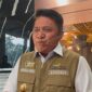 Gubernur Sumatera Selatan Herman Deru saat diwawancarai langsung.