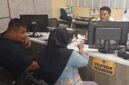 Foto korban membuat laporan polisi