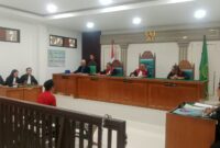 Saat JPU bacakan Tuntutan pidana terdakwa Dito disidang yang digelar di PN Tipikor Palembang, Kamis (1/10/2026)