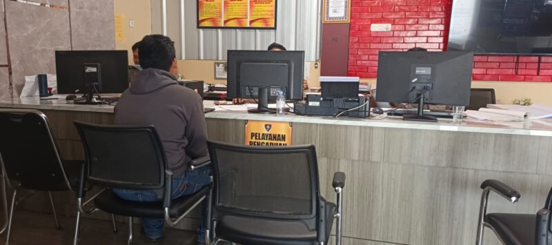 Foto : korban membuat laporan polisi