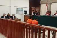 Saat dua terdakwa dihadirkan disidang PN Palembang,Senin (5/10/2026)