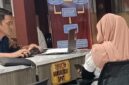 Foto :  korban membuat laporan poliso