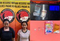 fhoto (ist/polres pagar alam) :dua wanita diamankan polres pagar alam atas tindak pidana narkotika