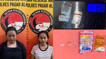 fhoto (ist/polres pagar alam) :dua wanita diamankan polres pagar alam atas tindak pidana narkotika