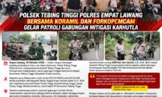 Polsek Tebing Tinggi Polres Empat Lawang Bersama Koramil dan Forkopimcam Gelar Patroli Gabungan Mitigasi Karhutla
