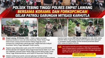 Polsek Tebing Tinggi Polres Empat Lawang Bersama Koramil dan Forkopimcam Gelar Patroli Gabungan Mitigasi Karhutla