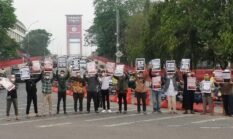 Gelar Aksi di Ampera, EcoVoice Desak Evaluasi Tata Kelola SDA dan Penindakan Perusahaan Terindikasi Karhutla