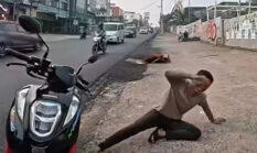 Viral Pengendara Tak Pakai Helm, Mau Ditilang Malah Pura-Pura Menangis
