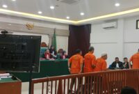 Foto  para terdakwa saat jalani sidang di PN palembang beberapa hari yang lalu.
