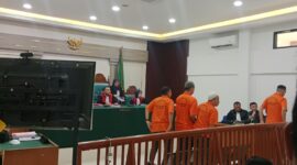 Foto  para terdakwa saat jalani sidang di PN palembang beberapa hari yang lalu.