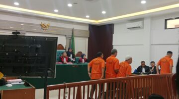 Foto  para terdakwa saat jalani sidang di PN palembang beberapa hari yang lalu.