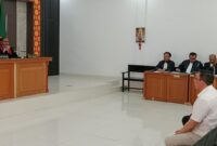Saat kedua terdakwa jalani sidang perdana di PN Tipikor Palembang, selasa (13/10/2026)