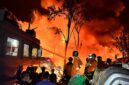 fhoto (istimewa): kebakaran hebat di pagar alam, gudang barang bekas ludes dilalap api