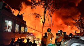 fhoto (istimewa): kebakaran hebat di pagar alam, gudang barang bekas ludes dilalap api