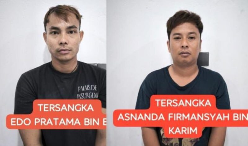 Kedua tersangka saat diamankan. Foto: dokumen polisi.