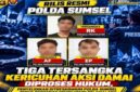 Ketiga terduga pelaku diamankan. Foto: dokumen polisi.