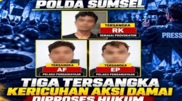 Ketiga terduga pelaku diamankan. Foto: dokumen polisi.