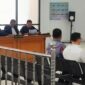 Saat dua terdakwa dihadirkan disidang PN Tipikor Palembang, senin (19/10/2026)