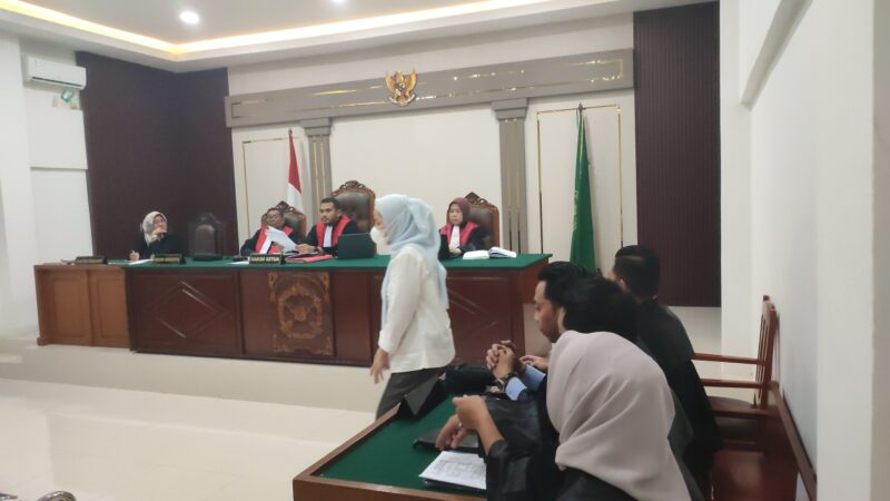 Suasana persidangan di Pengadilan Negeri (PN) Palembang saat terdakwa menjalani sidang, Rabu (21/10/2026).