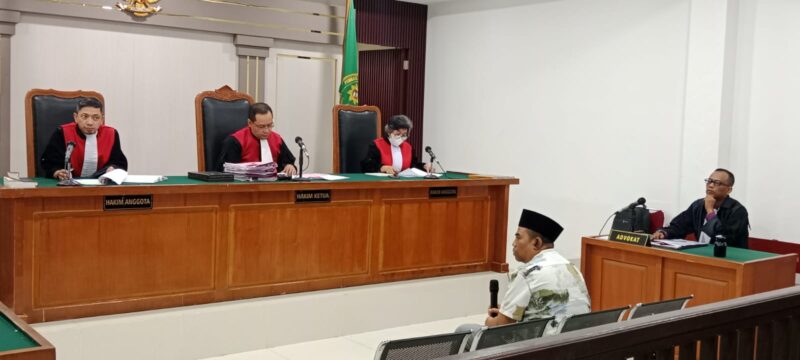 Saat terdakwa Lukman Jalani sidang perdana di PN Tipikor Palembang, Kamis (22/10/2026)