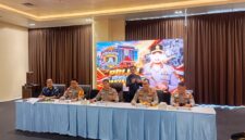 Kapolda Sumsel Irjen Pol Rony Samtana saat memimpin press release di Polda Sumsel.