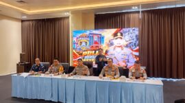 Kapolda Sumsel Irjen Pol Rony Samtana saat memimpin press release di Polda Sumsel.