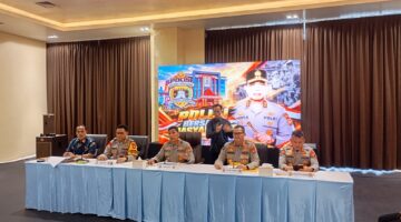 Kapolda Sumsel Irjen Pol Rony Samtana saat memimpin press release di Polda Sumsel.