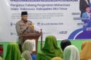 Kapolres OKU Timur AKBP Lalu Hedwin Hanggara, memberikan sambutan pada pembukaan Pelatihan Kader Lanjut (PKL) PC PMII OKU Timur di Kantor PCNU OKU Timur, Desa Karang Tengah, Kecamatan Buay Madang Timur.