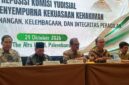 Foto Komisi Yudisial (KY) saat melakukan diskusi publik tentang penguatan kewenangan, kelembagaan, dan integritas peradilan di The Alts Hotel Palembang, Kamis (29/10/2026).