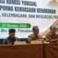 Foto Komisi Yudisial (KY) saat melakukan diskusi publik tentang penguatan kewenangan, kelembagaan, dan integritas peradilan di The Alts Hotel Palembang, Kamis (29/10/2026).