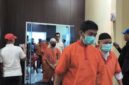 Para tersangka saat dihadirkan dalam press release di Polda Sumsel.